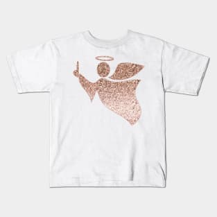 Sparkling rose gold angel Kids T-Shirt